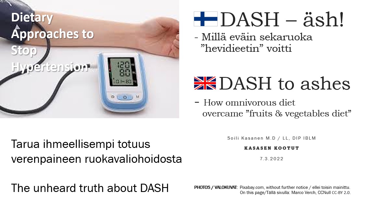 DASH – Dietary Approach to Stop Hypertension eli verenpainetta alentava ruokavalio