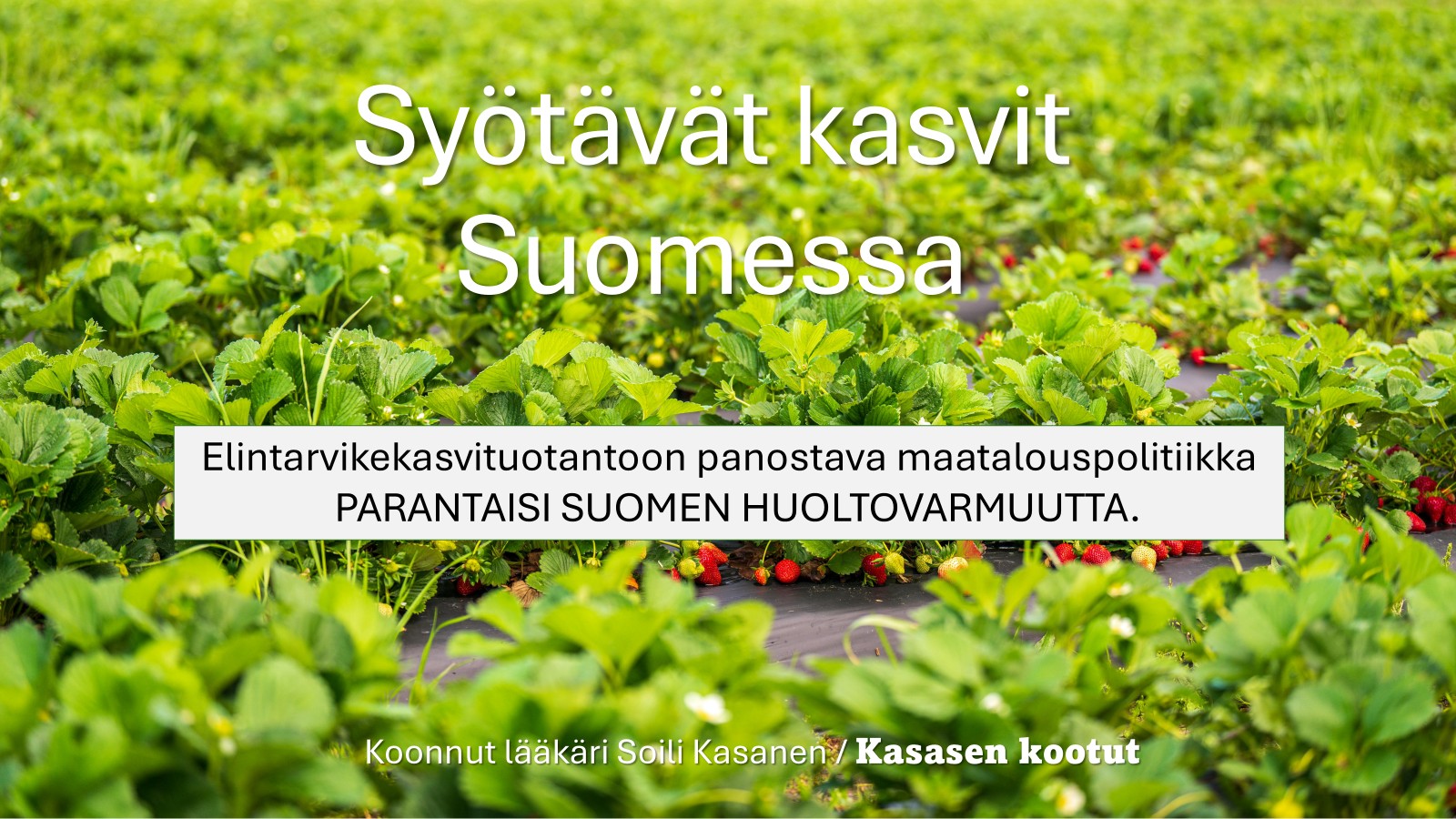 Syötävät kasvit Suomessa ja huoltovarmuusasiaa